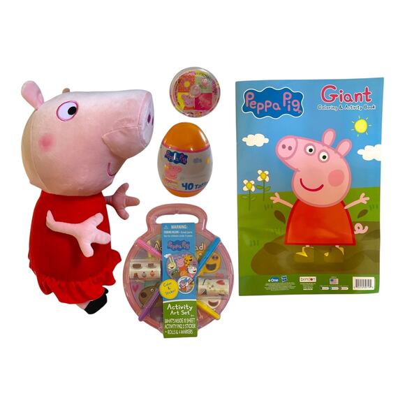 Peppa Pig Toy Gift Set – Large Plush, Activity Art Kit, Jumbo Book, Surprise Egg - Picture 1 of 8